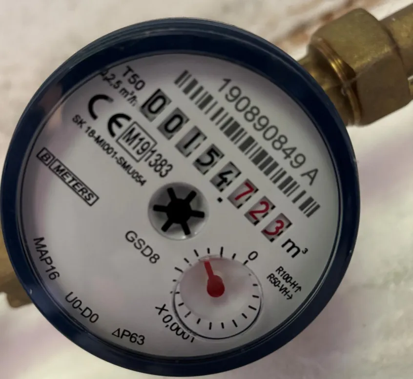 Close up of a water meter