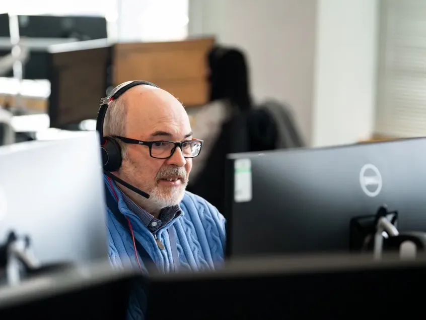 Male Business Stream colleague in Customer Service Centre